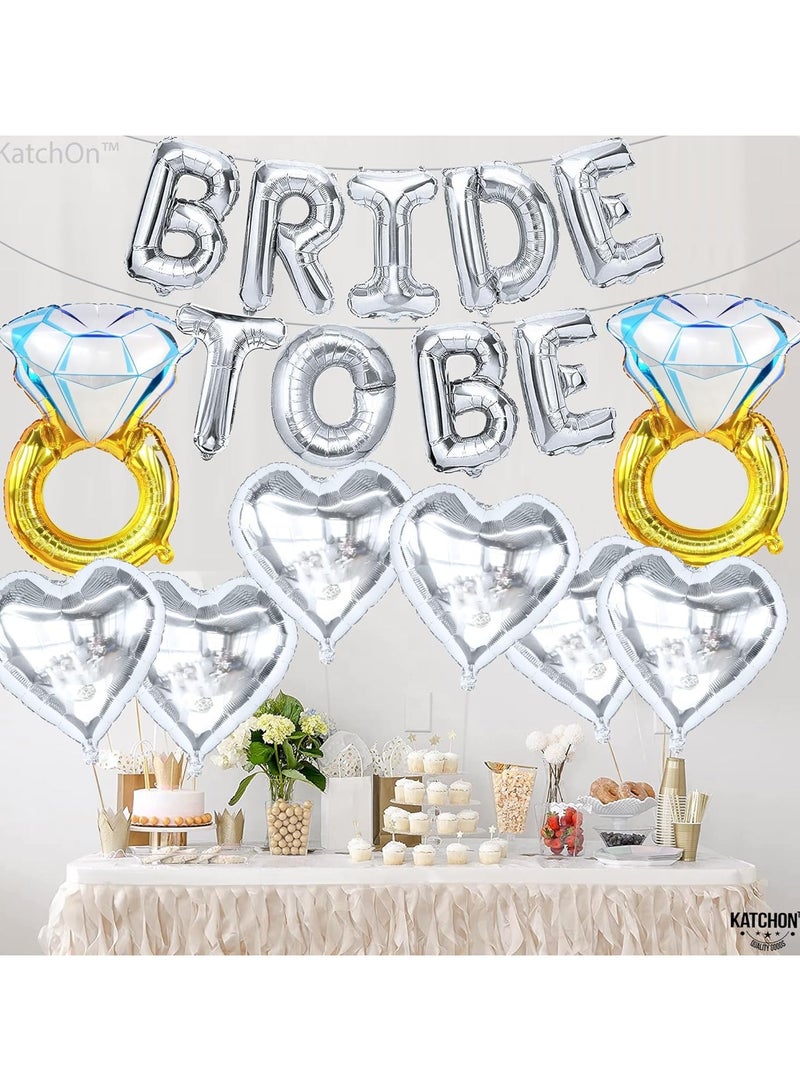 KATCHON Silver Bride To Be Balloons Set - Pack of 17 | Silver Bachelorette Party Decorations | Bride Balloons Bachelorette | Bridal Shower Decorations | Bachelorette Balloons, Bride To Be Decorations - Image 5